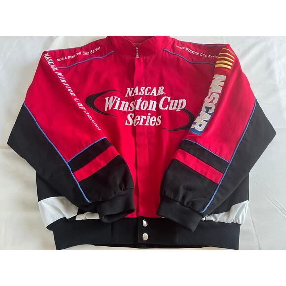 Bulldawg Racing Apparel NASCAR Winston Cup Jacket size Medium Red Black VTG - Picture 2 of 15